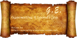 Gyarmathy Eleonóra névjegykártya